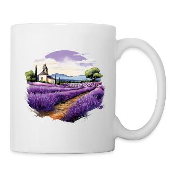 Landschaft mit Lavendel in Frankreich - Tasse - Weiß - Rechts