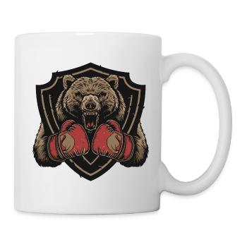 Grizzly Bear Boxer MMA Logo - Mug - white - Right
