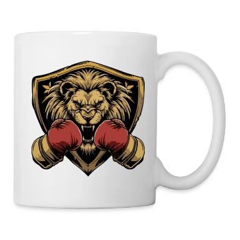 Löwe Boxer MMA Logo - Tasse - Weiß - Rechts