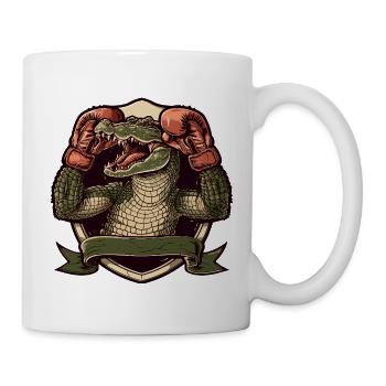Alligator Boxer MMA Logo - Tasse - Weiß - Rechts