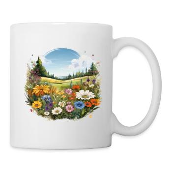 Colorful flower meadow in summer - Mug - white - Right