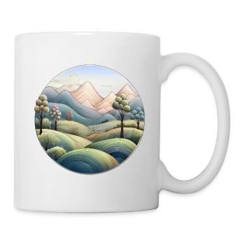 Abstrakte Landschaft in sanften Farben - Tasse - Weiß - Rechts