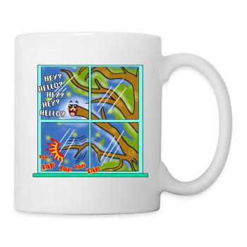 Lustige Kawaii Niedliche Baum Ast Klopfen Klassische Kunst - Tasse - Weiß - Rechts