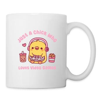 Cute Gamer Chick Just A Chick Who Loves Video Game - Mug - white - Right