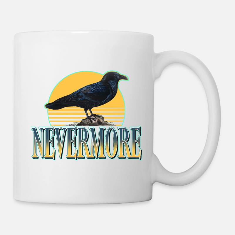 Nevermore – Corbeaux et esthétique gothique - Mug blanc - blanc