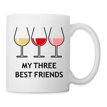 My Three Best Friends (Wein Bauchig Offen) - Tasse - Weiß - Rechts