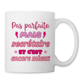 Pas parfaite mais secrétaire, idée cadeau collègue - Mug blanc - blanc - Droite