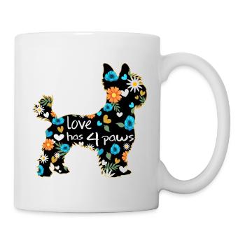 Yorkshire Terrier Hund Liebe hat 4 Pfoten - Tasse - Weiß - Rechts
