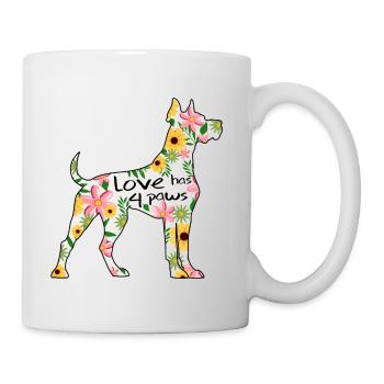 Deutsche Dogge Hund Liebe hat 4 Pfoten - Tasse - Weiß - Rechts