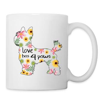 yorkshire terrier Hund mit blumen - Tasse - Weiß - Rechts