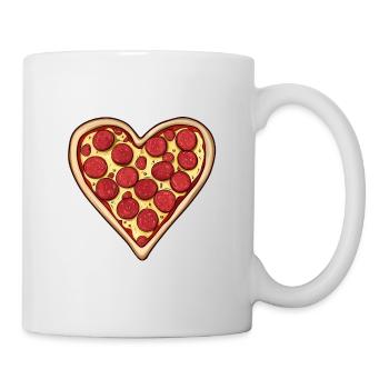 Pizza Herz Valentinstag Geschenk - Tasse - Weiß - Rechts
