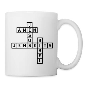 Design "Kreuzworträtsel Jesus" - Tasse - Weiß - Rechts