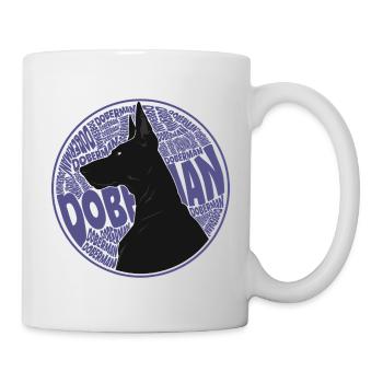 Illustration du logo du chien Doberman - Mug blanc - blanc - Droite