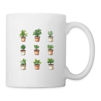 Pots de fleurs - Mug blanc - blanc - Droite