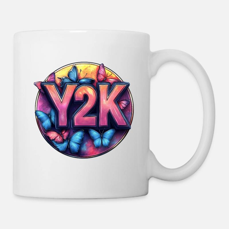 Y2K Schmetterling Retro - Tasse - Weiß
