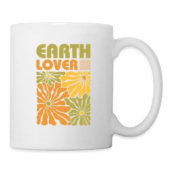 Earth Lover – Retro Natur Blumen - Tasse - Weiß - Rechts