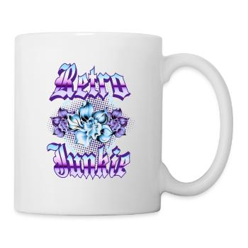 Retro Junkie – 90s Gothic Floral Style - Mug - white - Right