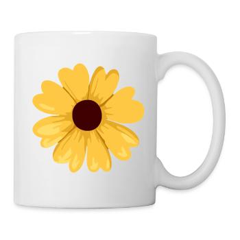 Tournesol jaune fleur illustration Sticker - Mug blanc - blanc - Droite