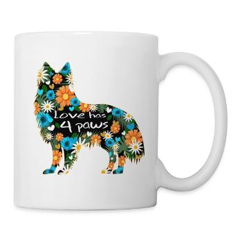 Shetland Sheepdog Heart Flowers - Mug - white - Right