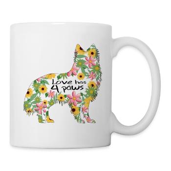 Sheltie Dog Shetland Sheepdog love has 4 paws - Mug - white - Right