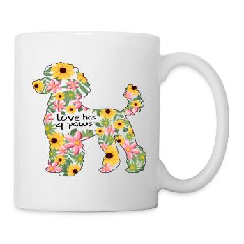 Poodle Flowers Dog Design love has paws - Mug - white - Right