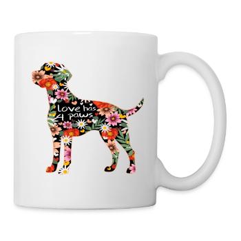 Le Labrador et les fleurs - Mug blanc - blanc - Droite