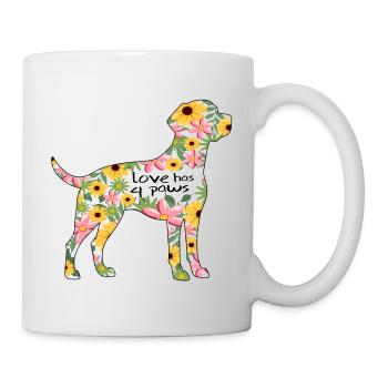Labrador Hund Design blumen - Tasse - Weiß - Rechts