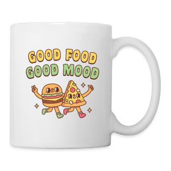 Burger mignon et pizza Bonne nourriture Bonne humeur Citation - Mug blanc - blanc - Droite
