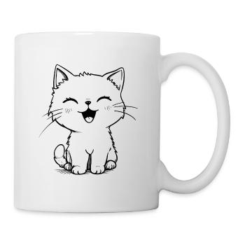 Ein glückliches Kätzchen - Tasse - Weiß - Rechts