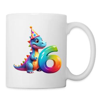 DINO 6 ANS DINOSAURE 6E ANNIVERSAIRE - Mug blanc - blanc - Droite