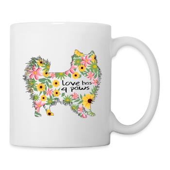 Zwergspitz Hund Hundesprüche Pfote Pomeranian - Tasse - Weiß - Rechts