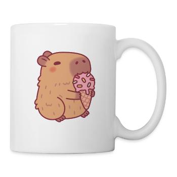 Cute Capybara Eating Gelato - Mug - white - Right