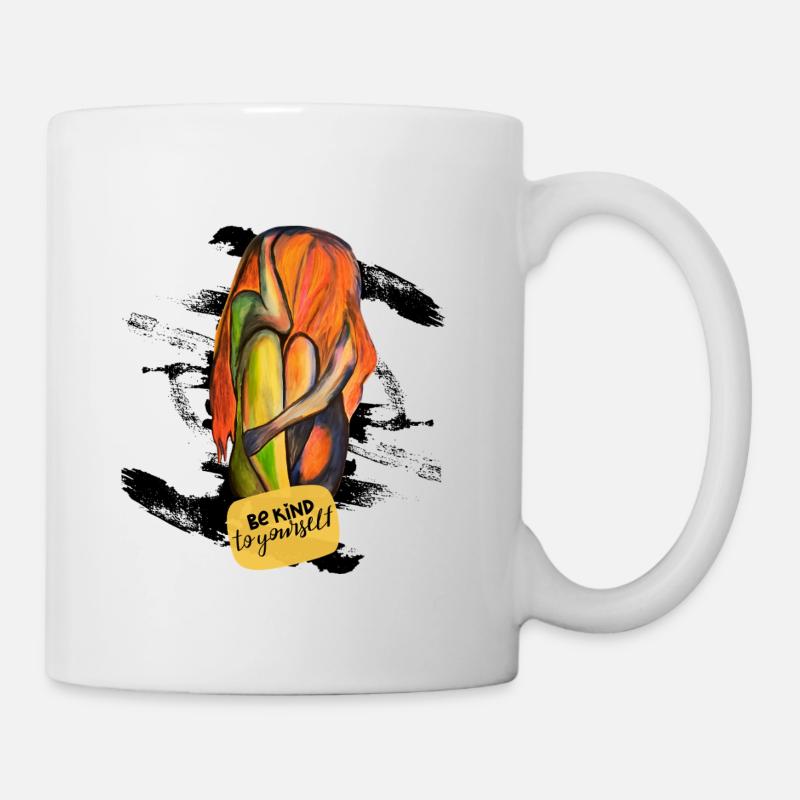 Emtionales Be Kind Yourself Design - Tasse - Weiß