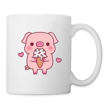 Cute Piggy Loves Icecream - Mug - white - Right