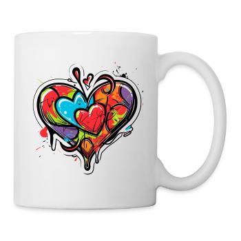 Herz graffiti - Tasse - Weiß - Rechts