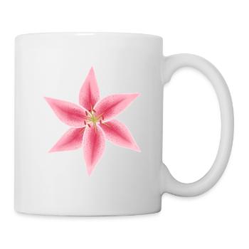pink and white lily flower - Mug - white - Right