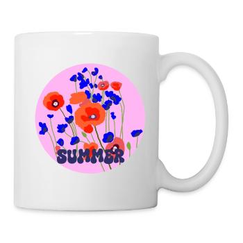 Sommer Mohn - Tasse - Weiß - Rechts