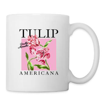 Barock-Tulpen Duo auf Rosa - Tasse - Weiß - Rechts