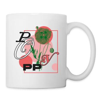 Botanische Mohn-Poesie - Tasse - Weiß - Rechts