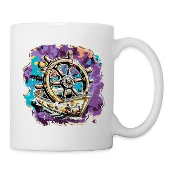 Les vacances commencent sur le bateau skipper capitaine - Mug blanc - blanc - Droite