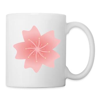 Fleur de sakura rose - Mug blanc - blanc - Droite