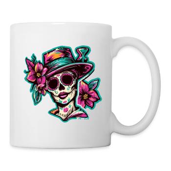 Halloween Mexico muertos skull - Mug - white - Right