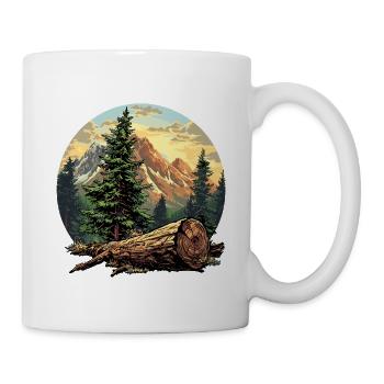 Gebirge Wald Natur outdoor - Tasse - Weiß - Rechts