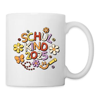Schulkind 2025 Einschulung Schulanfang - Tasse - Weiß - Rechts
