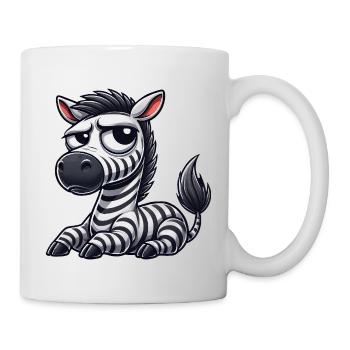 Zebra Cartoon Funny Bull Comic - Mug - white - Right