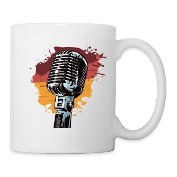 Mikrofon retro vintage sänger - Tasse - Weiß - Rechts