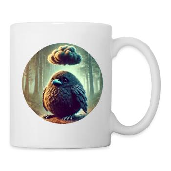 Traurige Krähe im Regen - Tasse - Weiß - Rechts