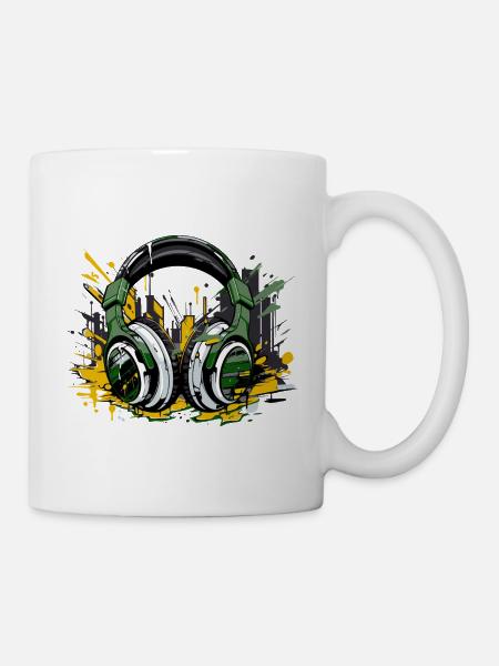 Kophörer musik dj equipment - Tasse - Weiß