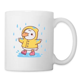 Canard mignon en imperméable jaune - Mug blanc - blanc - Droite
