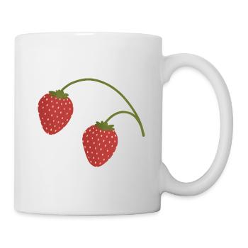 Erdbeeren - Tasse - Weiß - Rechts